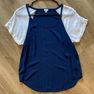 𝅺SPLENDID for Revolve navy and white top. Size S